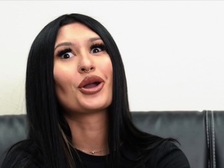 Inked porn star wannabe deep throats after interview