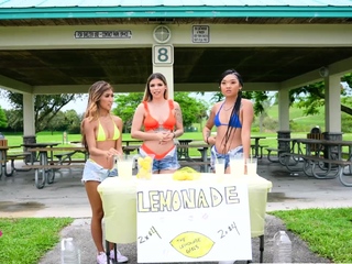 Lina, Clara and Marley Sells Their Lemonade