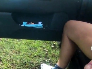 outdoor wanking with cum