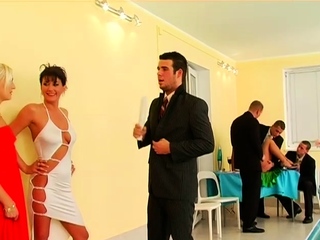 Perverted scenes with gorgeous honeys fucking in a group