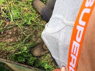 Play with my big hard white cock outdoors!