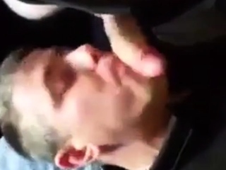 UK truck driver sucks local straight lad