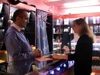 Amateur blonde maiden Nataly C. bouncing on meat bazooka