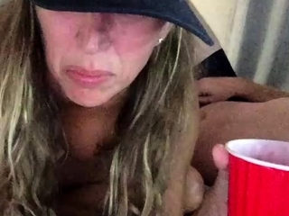 Amateur Milf masturbates sucks and fucks with cumshot