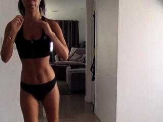 Amateur striptease and Solo masturbation