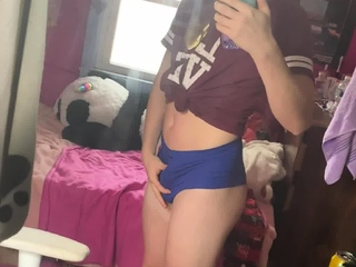 Big Tits Tranny Strokes her Big Cock