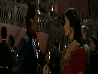 Catherine Zeta-Jones showing some nice cleavage in a white