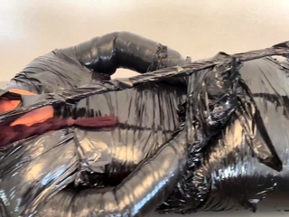 Hogtied and mummified breathplay