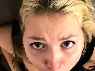 Sexy blonde teen blowjob and gangbanged then creampied