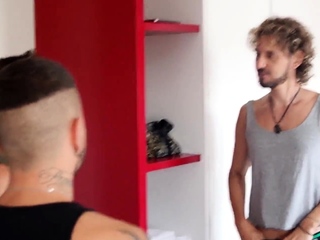 Straighty amateur hunk turns gay