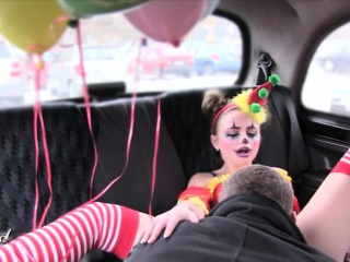 Sweet girl in costume likes drivers cock