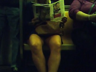 Train legs upskirt
