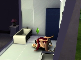 Two 3d cartoon cuties are ready for their bath