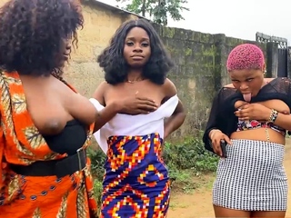 African Babes Lesbian Threesome After Jungle Rave
