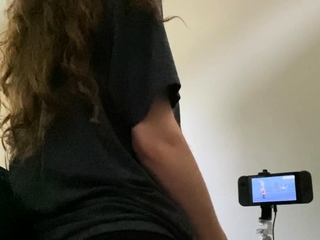 Amateur big ass brunette teen with