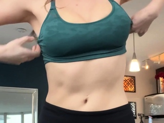 Amateur striptease and Solo masturbation