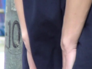 Asian whore flashes panty