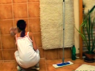 Attractive brunette floozy Marty and agile lad