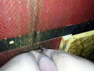 Bare back fuck at glory hole with cum eating