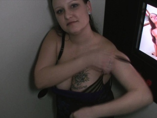 Busty Tits Brunette Glory Hole BJ