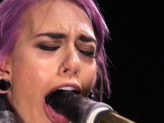 Coloredhair  BDSM babe pussytoyed with big dildo by master