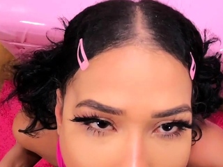 Ebony pierced stepteen gets POV nailed