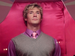 Femdom MILF in stockings strapon pegs  ballgagged maleslave