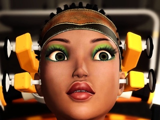 Fuck me hard. Sex with a sci-fi android in the lab