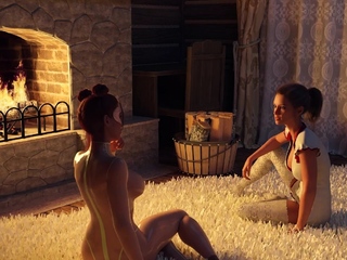 Hot 3D redhead licking a pussy while getting fucked