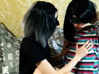 Lesbian massage amateurs finger passionately on table