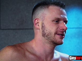 Stud swallows hunks thick cock and fistfucked hardcore