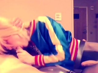Suicide Squad Harley Quinn crossdresser suck and swallow