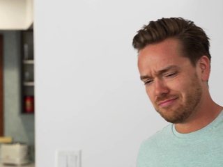 Teen stepsister and BFF blowing bubbles