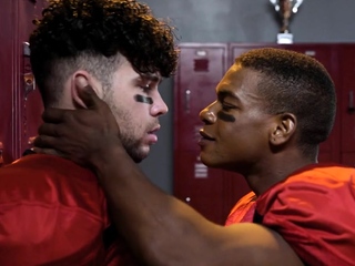 Athletic IR stud enjoys bareback anal in the locker room