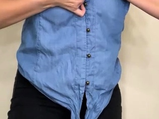 Brunette seductress working her big boobs and hot ass