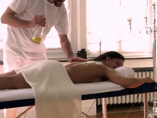 German small tits brunette teen seduced at sex massage