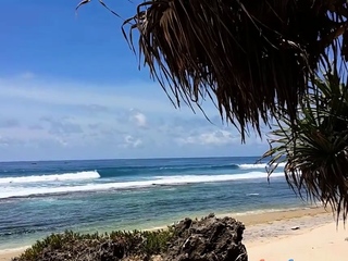 Pussy Show at Surfers Beach Butt Plug flashing in Hammock