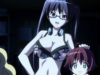 Brunette cums to hentai