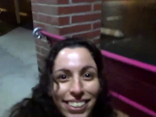 Brunette Flashing Her Titties And Pussy Outdoors In Public