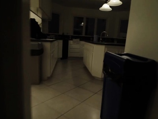 Busty curly brunette with big boobs fucks on couch