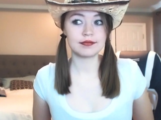 Cute curly brunette solo webcam masturbation