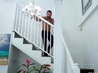 Stepdaughter hiding in a small place completely naked