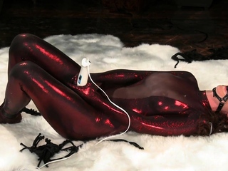 Amateur busty brunette masturbates and does hand job