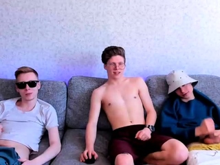 Gay twink masturbates on webcam