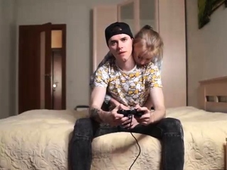 Hard Sex with a Friend on the Bed Big Cum POV