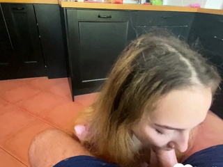 Horny girl eats her eager boyfriend’s dick