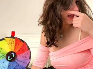 Lovely Amateur teen brunette masturbating outdoor