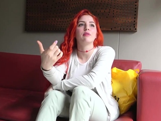 Redhead Colombian Slut Sucking Her New Boss