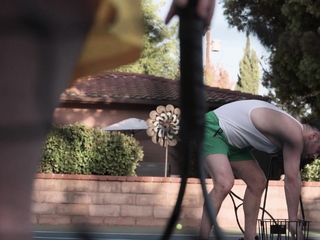 Tennis was hard for tiny redhead teen
