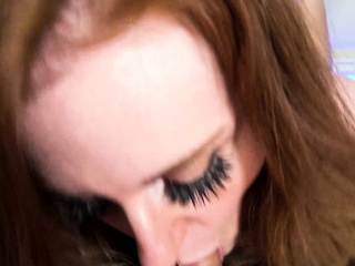 Amateur student blowjob on the balcony pov